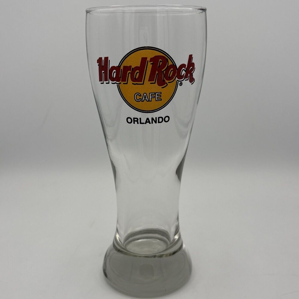 Hard Rock Cafe Orlando Glass Tall 8.5 in Clear